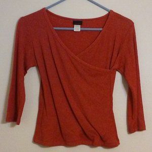 shameless | Coral Red Asymmetrical Top